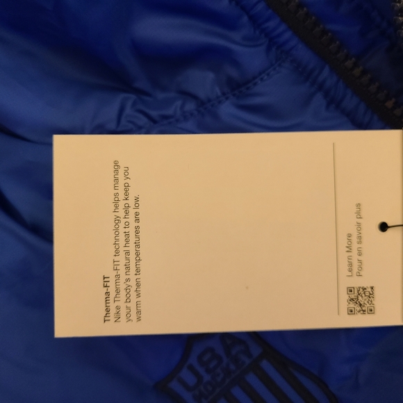 Nike Therma-Fit Men's Medium Blue & Navy USA Hockey Puffy Vest - Picture 9 of 16